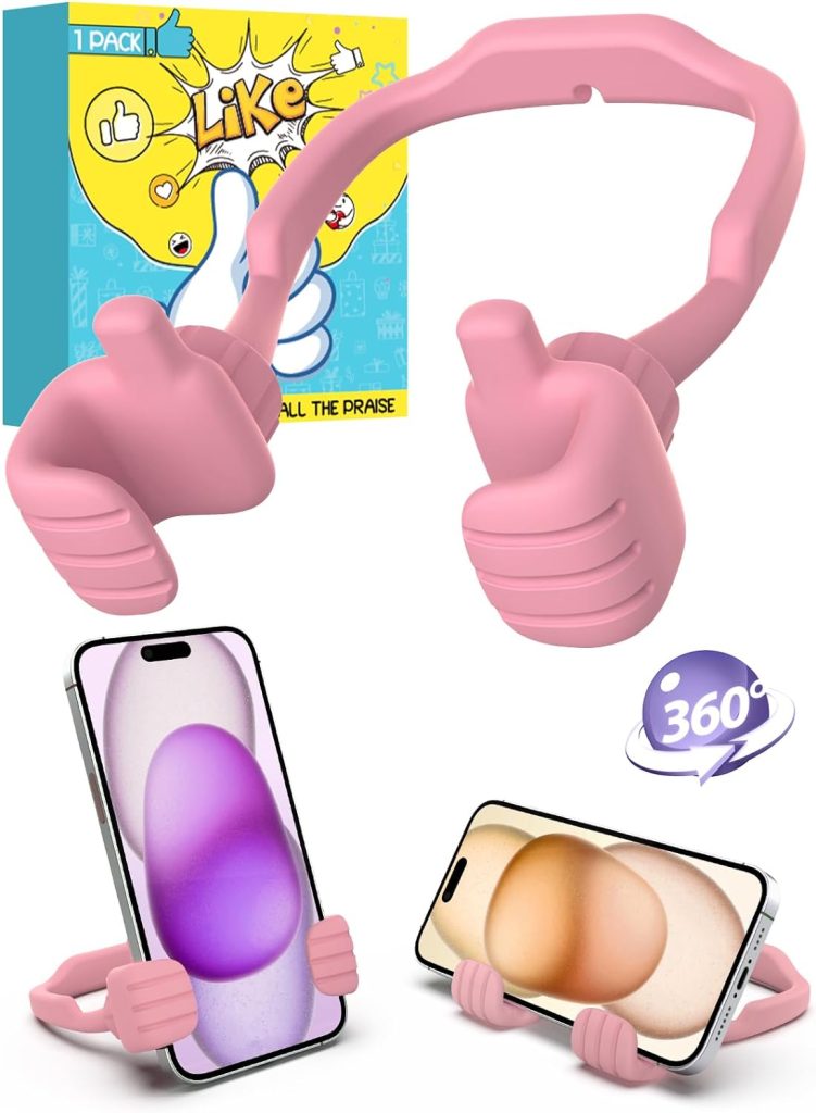 CALDEVER Stocking Stuffers for Teen Girls Women Cell Phone Stand Adjustable Thumbs Up Lazy Holder for Hand Desk Novelty Funny Ideas for Women Adults Men Her Wife Mom Teenage Kids Cool Gadgets