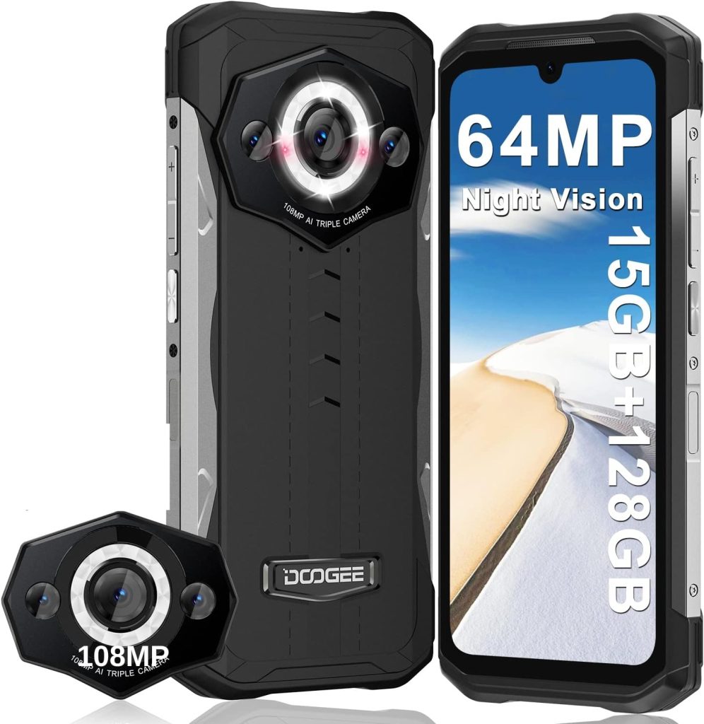 DOOGEE S99 (2023) Rugged Smartphone,15GB+128GB Rugged Phone Unlocked,108MP Triple Camera,64MP Night Vision,6.3 FHD+ IP68 Waterproof Phones,Dual 4G Rugged Cell Phone,6000mAh Battery