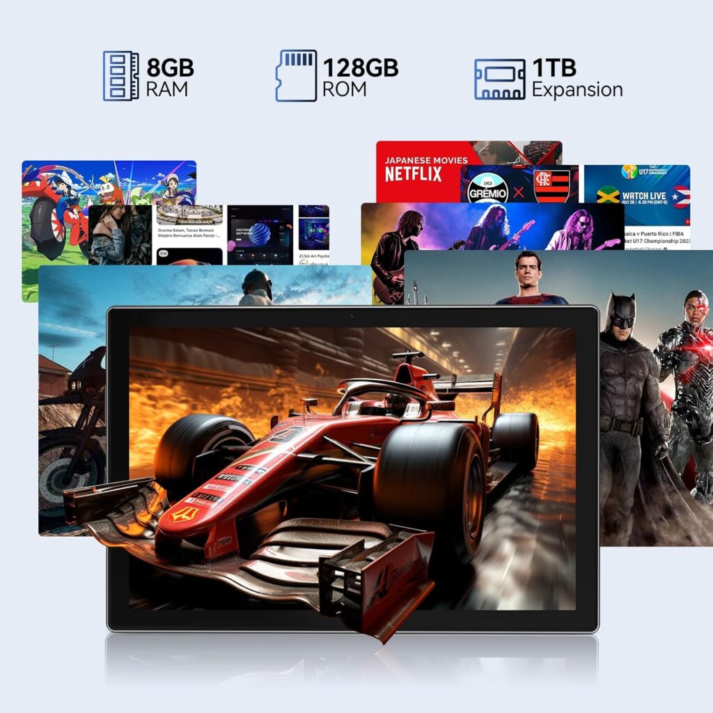 2024 Newest 10.1-Inch Android 12 Tablet – Octa-Core Processor, 16GB RAM, 128GB ROM, TF 1TB, Android Tablets with 13MP Cameras, 5G WiFi, Bluetooth, GPS, 7000mAh Battery and Tablet with Keyboard