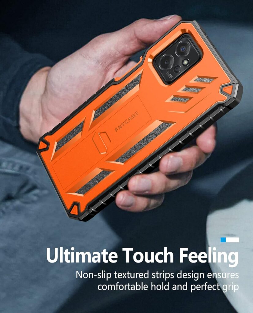 FNTCASE for Motorola Moto G-Power-5G-2023 Case: Moto G-5G-2023 Case Dual-Layer Military Grade Drop Proof Protection Cover with Kickstand | Durable Rugged Shockproof Cell Phone Shell - Orange