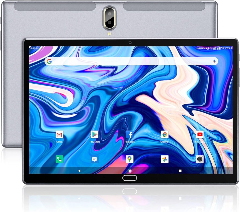 Tablet 10.1 Android 11 Tablet 2023 Latest Update 4G Phone Tablet 64GB + 4GB Storage Octa-Core Processor, 13MP Camera, Dual SIM Card Slot, 128GB Expand Support, GPS, WiFi, Bluetooth, 1080P HD (Gray)