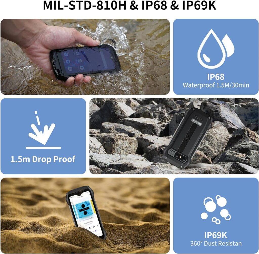 Blackview 4.3 inch Mini Mobile Phone, N6000 Rugged Phones Unlocked 2023, 16GB+256GB, Dual SIM 4G, Android 13 Cell Phone, 208g Weight, 48MP Camera, IP68 Waterproof Phones, 18W Fast Charge 3880mAh, NFC