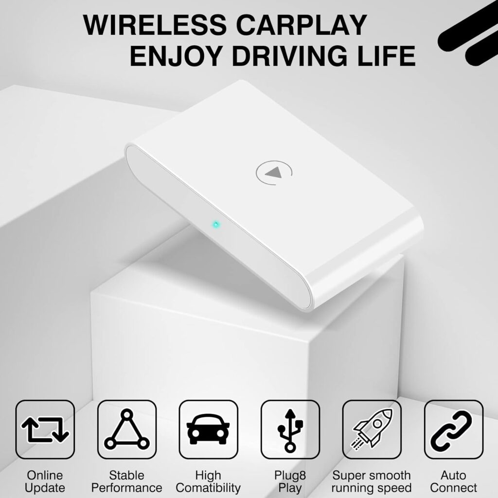 Wireless CarPlay Adapter Compatible with Apple Phone, 2023 Upgrade Plug  Play Dongle Wired Convert for Cars from 2015 with Factory Wired CarPlay, Fast and Easy Use Fit for iPhone iOS 10+