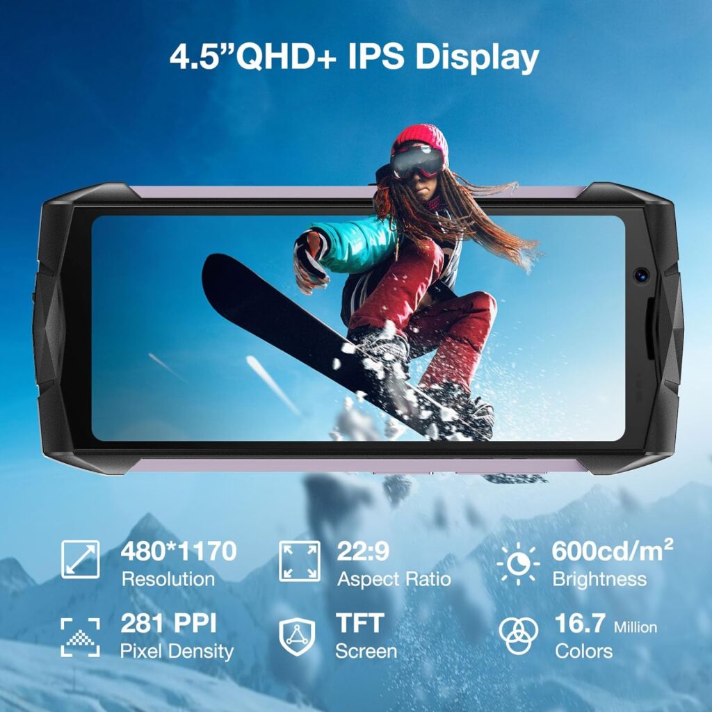 DOOGEE Smini mini Rugged Smartphone 2024,4.5QHD+Display,Android 13 Smartphone,256GB ROM/2TB TF Rugged Phone Unlocked,50MP AI Camera,3000mAh,IP68 Waterproof Cell Phone,Fingerprint/Face Unlock,OTG/NFC