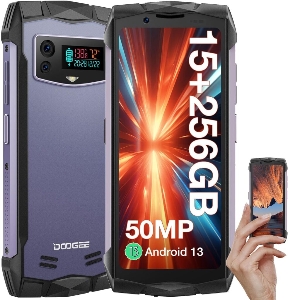 DOOGEE Smini mini Rugged Smartphone 2024,4.5QHD+Display,Android 13 Smartphone,256GB ROM/2TB TF Rugged Phone Unlocked,50MP AI Camera,3000mAh,IP68 Waterproof Cell Phone,Fingerprint/Face Unlock,OTG/NFC