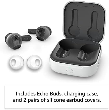 All-new Echo Buds (2023 Release) | True Wireless Bluetooth 5.2 Earbuds with Alexa, audio personalization, multipoint, 20H battery with charging case, fast charging, sweat resistant | Black