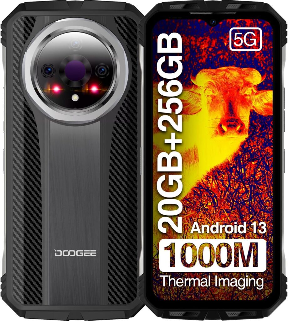 DOOGEE V31GT 5G Rugged Smartphone Unlocked,20GB+256GB Rugged Phone with Thermal Imaging Camera 1440*1080,10800mAh/66W,120Hz 6.6FHD+,Dimensity 1080,Android 13,50MP Camera,IP68 Waterproof Phone,OTG/NFC