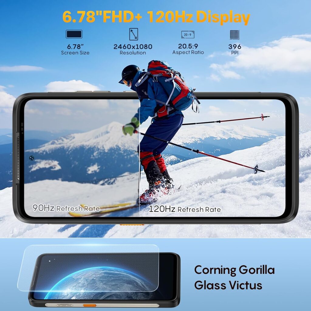 Ulefone Armor 23 Ultra 5G Unlocked Rugged Phone, Supported Satellite Messaging, 24GB+512GB MTK Dimensity 8020, 50MP+64MP+50MP+8MP, 120W Fast Charging, 6.78 FHD+ 120Hz, Android 13 Dual 4G Smartphone