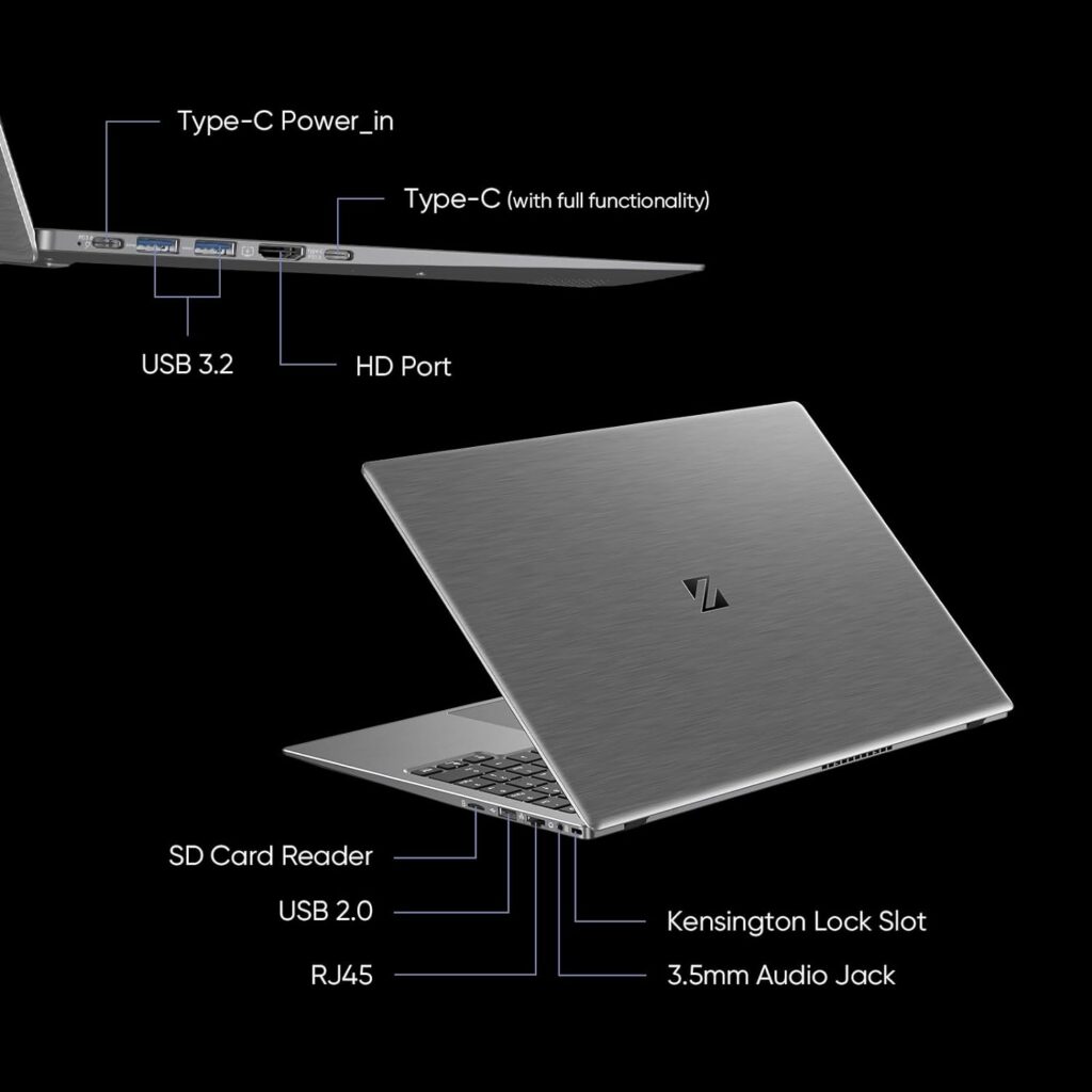 ZENAERO 15.6 Windows 11 Pro Laptop 12GB RAM 512GB NVMe SSD 12 Gen Intel Alder Lake-N95(4C4T, up to 3.4GHz) Light and Thin Notebook Computer with FHD Display丨2xType-C丨Wi-Fi5丨BT4.2丨Fingerprint Reader