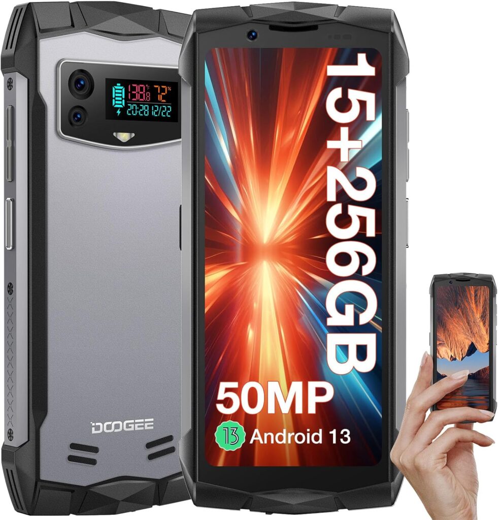 DOOGEE Smini mini Rugged Smartphone 2024,4.5QHD+Display,Android 13 Smartphone,256GB ROM/2TB TF Rugged Phone Unlocked,50MP AI Camera,3000mAh,IP68 Waterproof Cell Phone,Fingerprint/Face Unlock,OTG/NFC