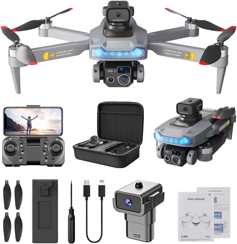 Drone with 4K HD Camera Altitude Hold Mode Foldable RC Drone Quadcopter Hold Headless Mode Drone with Camera Drones for Adults Camera Drone Remote Control Drone Prime Big Deals Days