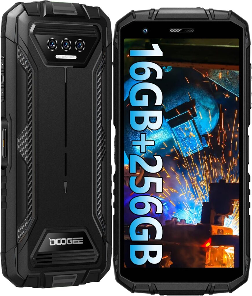 DOOGEE S41 Max Rugged Smartphone 2024, 8GB RAM+256GB ROM/TF 1TB Rugged Phone, 6300mAh Battery,IP68 Waterproof Cellphone Unlocked-Black