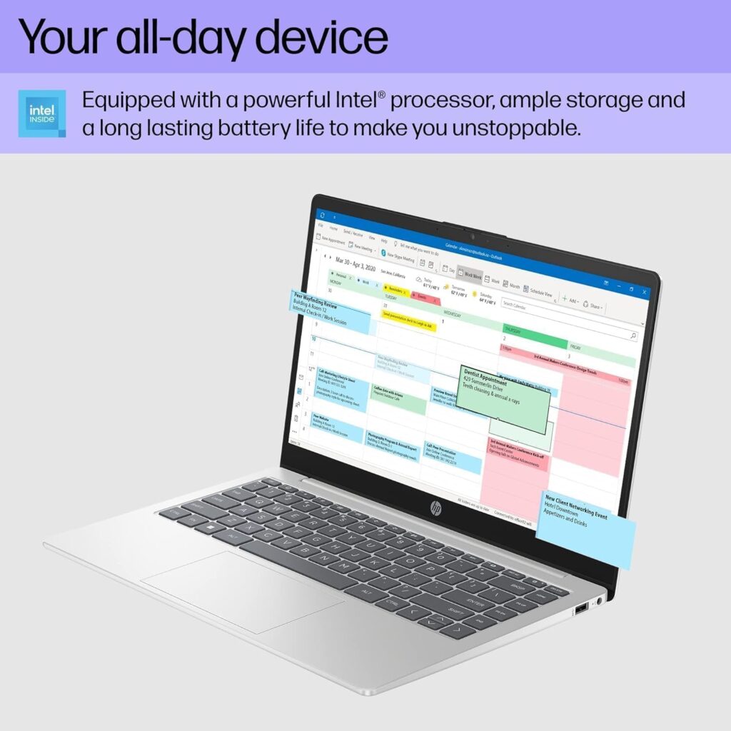 HP 2024 Newest Ultral Light Laptop Computer, 14 FHD IPS Display, Quad-Core Intel N200, 8GB DDR4, 384GB (256GB SSD+128GB UFS), Backlit KB, Webcam, Wi-Fi 6, Office 365 1-Year, Win 11S+HubxcelAccessory