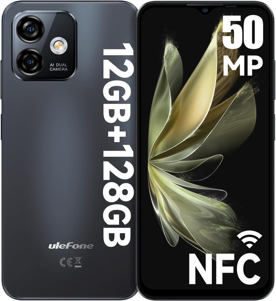 Ulefone Note 16 Pro (12GB+128GB) Unlocked Smartphone, Android 13 Cell Phone, 50MP Main Camera, 6.52” HD+ Waterdrop Screen, 8-Core Processor, 4400mAh, Dual 4G Unlocked Mobile Phone -Purple NFC Version